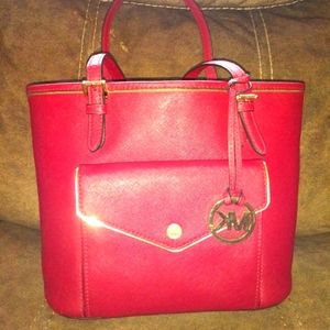 Authentic Red Michael Kors Purse